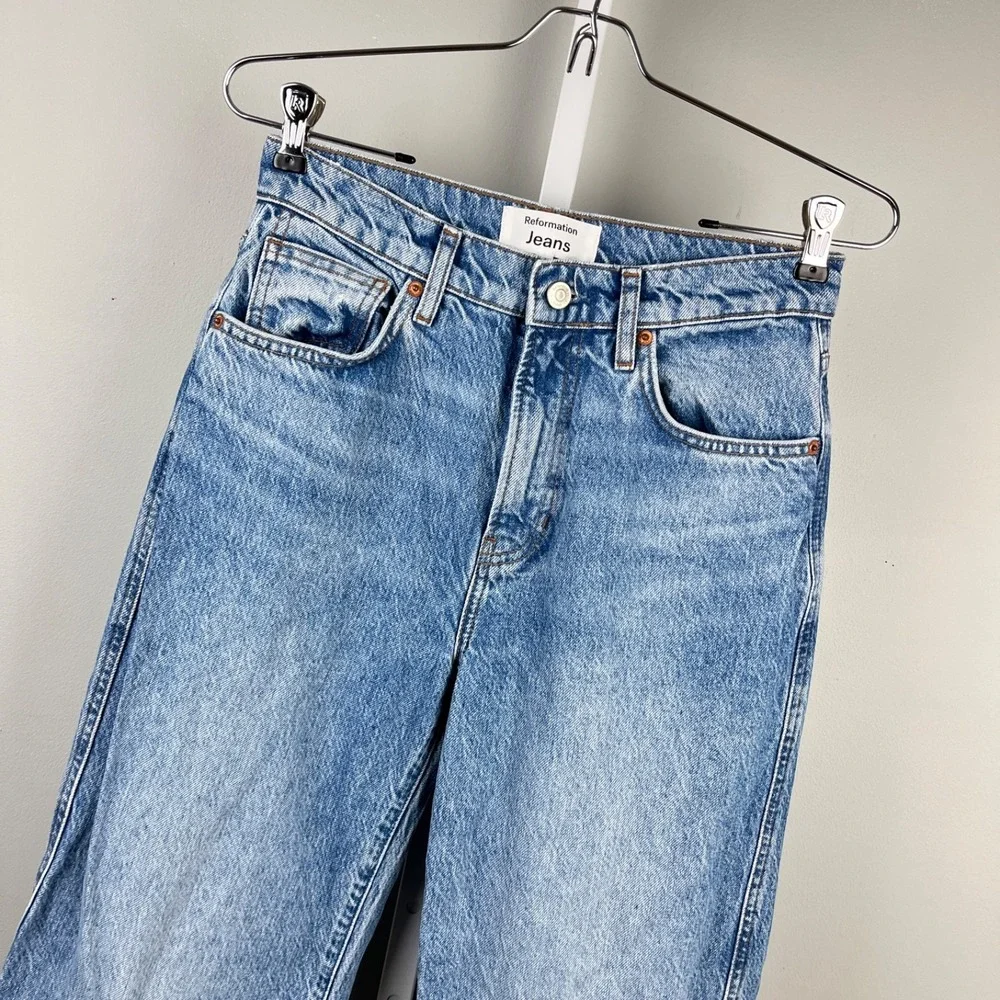 Reformation Jeans Womens 26 Val 90's Mid Rise Straight Leg Denim Colorado Wash - Picture 1 of 8